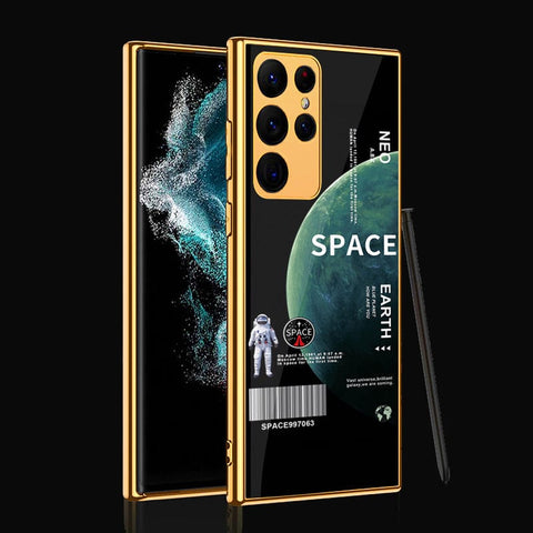 Samsung Galaxy S22 Ultra 5G Cover - Limitless Series - Premium Electroplated Infinity Ultra Shine Glass Soft Silicon Borders Case