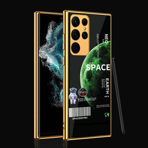 Samsung Galaxy S22 Ultra 5G Cover - Limitless Series - Premium Electroplated Infinity Ultra Shine Glass Soft Silicon Borders Case