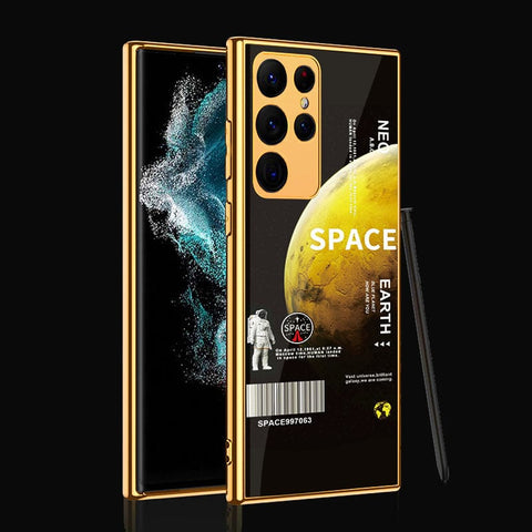 Samsung Galaxy S22 Ultra 5G Cover - Limitless Series - Premium Electroplated Infinity Ultra Shine Glass Soft Silicon Borders Case