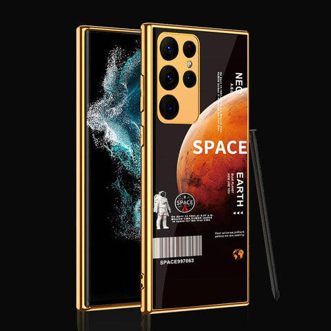 Samsung Galaxy S22 Ultra 5G Cover - Limitless Series - Premium Electroplated Infinity Ultra Shine Glass Soft Silicon Borders Case