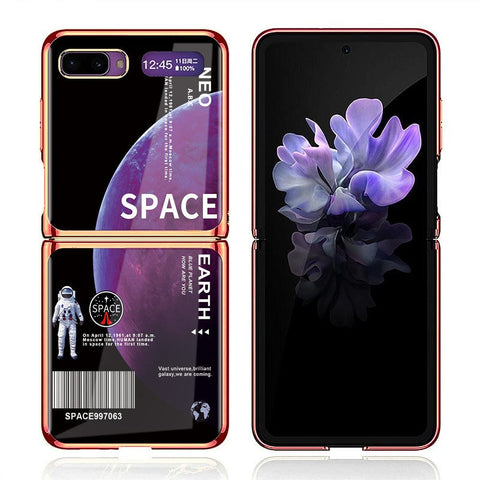 Samsung Galaxy Z Flip Cover - Limitless Series - Premium Electroplated Infinity Ultra Shine Glass Soft Silicon Borders Case