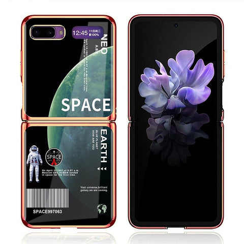 Samsung Galaxy Z Flip Cover - Limitless Series - Premium Electroplated Infinity Ultra Shine Glass Soft Silicon Borders Case