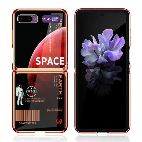 Samsung Galaxy Z Flip Cover - Limitless Series - Premium Electroplated Infinity Ultra Shine Glass Soft Silicon Borders Case
