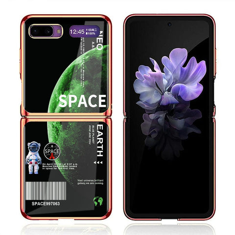 Samsung Galaxy Z Flip Cover - Limitless Series - Premium Electroplated Infinity Ultra Shine Glass Soft Silicon Borders Case