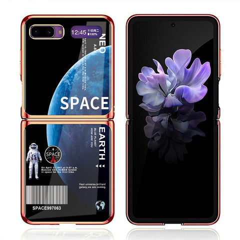 Samsung Galaxy Z Flip Cover - Limitless Series - Premium Electroplated Infinity Ultra Shine Glass Soft Silicon Borders Case