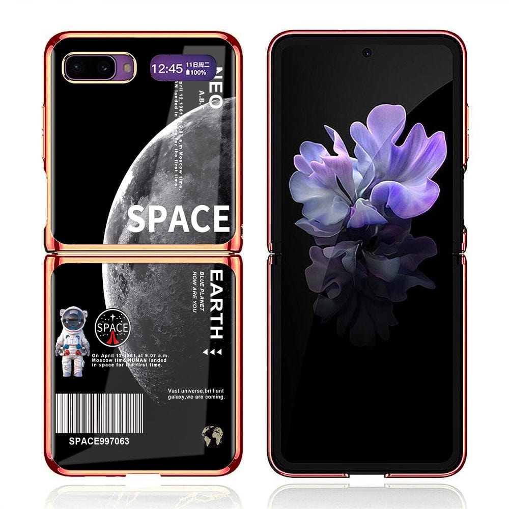 Samsung Galaxy Z Flip Cover - Limitless Series - Premium Electroplated Infinity Ultra Shine Glass Soft Silicon Borders Case