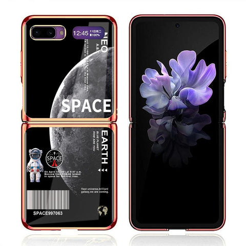 Samsung Galaxy Z Flip Cover - Limitless Series - Premium Electroplated Infinity Ultra Shine Glass Soft Silicon Borders Case