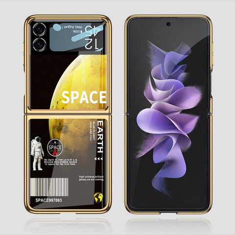 Samsung Galaxy Z Flip 3 5G Cover - Limitless Series - Premium Electroplated Infinity Ultra Shine Glass Soft Silicon Borders Case