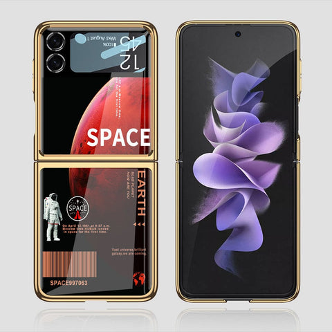 Samsung Galaxy Z Flip 3 5G Cover - Limitless Series - Premium Electroplated Infinity Ultra Shine Glass Soft Silicon Borders Case