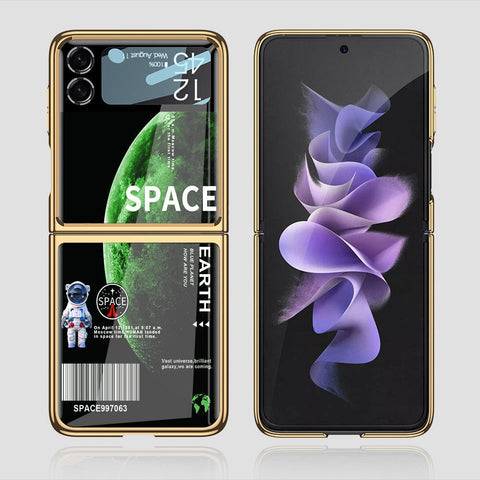 Samsung Galaxy Z Flip 3 5G Cover - Limitless Series - Premium Electroplated Infinity Ultra Shine Glass Soft Silicon Borders Case