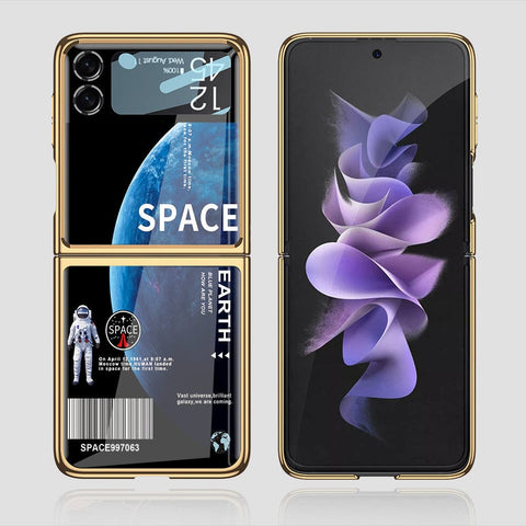 Samsung Galaxy Z Flip 3 5G Cover - Limitless Series - Premium Electroplated Infinity Ultra Shine Glass Soft Silicon Borders Case
