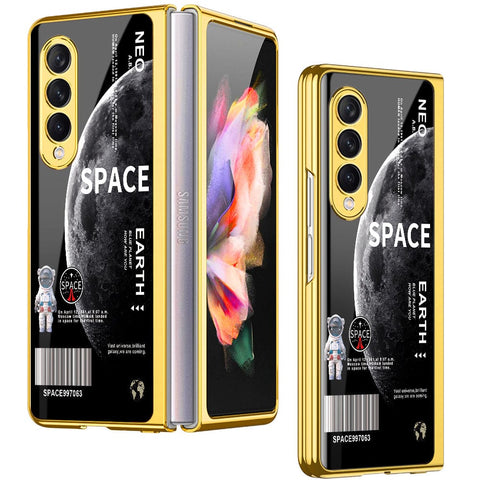 Samsung Galaxy Z Fold 4 5G Cover - Limitless Series - Premium Electroplated Infinity Ultra Shine Glass Soft Silicon Borders Case