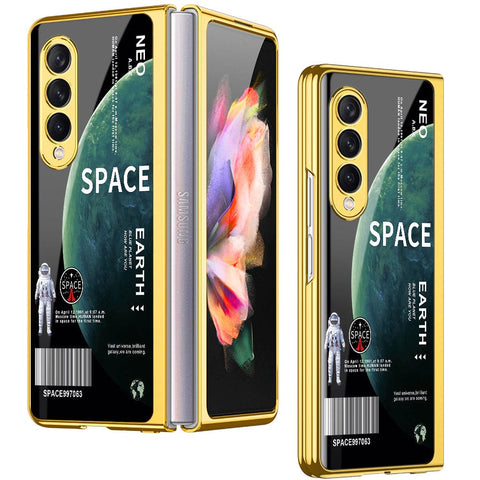 Samsung Galaxy Z Fold 4 5G Cover - Limitless Series - Premium Electroplated Infinity Ultra Shine Glass Soft Silicon Borders Case