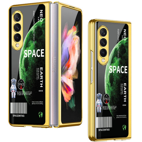 Samsung Galaxy Z Fold 4 5G Cover - Limitless Series - Premium Electroplated Infinity Ultra Shine Glass Soft Silicon Borders Case