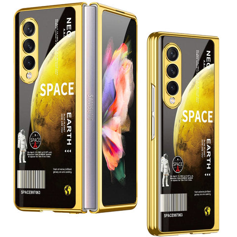Samsung Galaxy Z Fold 4 5G Cover - Limitless Series - Premium Electroplated Infinity Ultra Shine Glass Soft Silicon Borders Case
