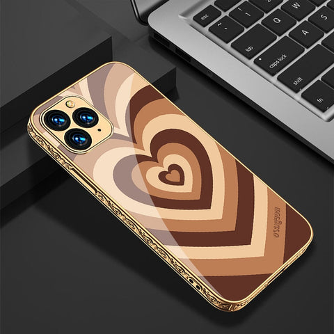 iPhone 11 Pro Max Cover - O'Nation Heartbeat Series - Premium Electroplated Infinity Ultra Shine Glass Soft Silicon Borders Case