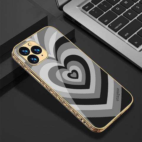 iPhone 11 Pro Max Cover - O'Nation Heartbeat Series - Premium Electroplated Infinity Ultra Shine Glass Soft Silicon Borders Case