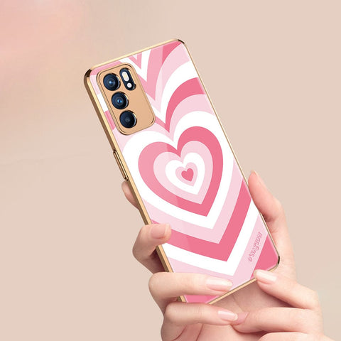 Oppo Reno 6 Pro 5G Cover - O'Nation Heartbeat Series - Premium Electroplated Infinity Ultra Shine Glass Soft Silicon Borders Case