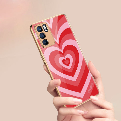 Oppo Reno 6 Pro 5G Cover - O'Nation Heartbeat Series - Premium Electroplated Infinity Ultra Shine Glass Soft Silicon Borders Case