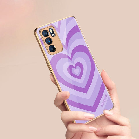 Oppo Reno 6 Pro 5G Cover - O'Nation Heartbeat Series - Premium Electroplated Infinity Ultra Shine Glass Soft Silicon Borders Case