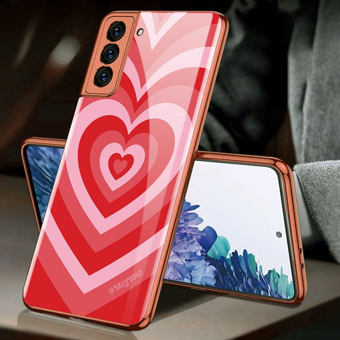 Samsung Galaxy S21 5G Cover - O'Nation Heartbeat Series - Premium Electroplated Infinity Ultra Shine Glass Soft Silicon Borders Case