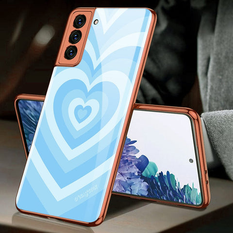 Samsung Galaxy S21 5G Cover - O'Nation Heartbeat Series - Premium Electroplated Infinity Ultra Shine Glass Soft Silicon Borders Case