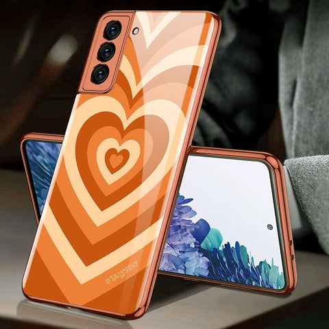 Samsung Galaxy S21 5G Cover - O'Nation Heartbeat Series - Premium Electroplated Infinity Ultra Shine Glass Soft Silicon Borders Case
