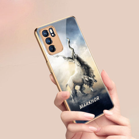 Oppo Reno 6 Pro 5G Cover - Markhor Series - Premium Electroplated Infinity Ultra Shine Glass Soft Silicon Borders Case
