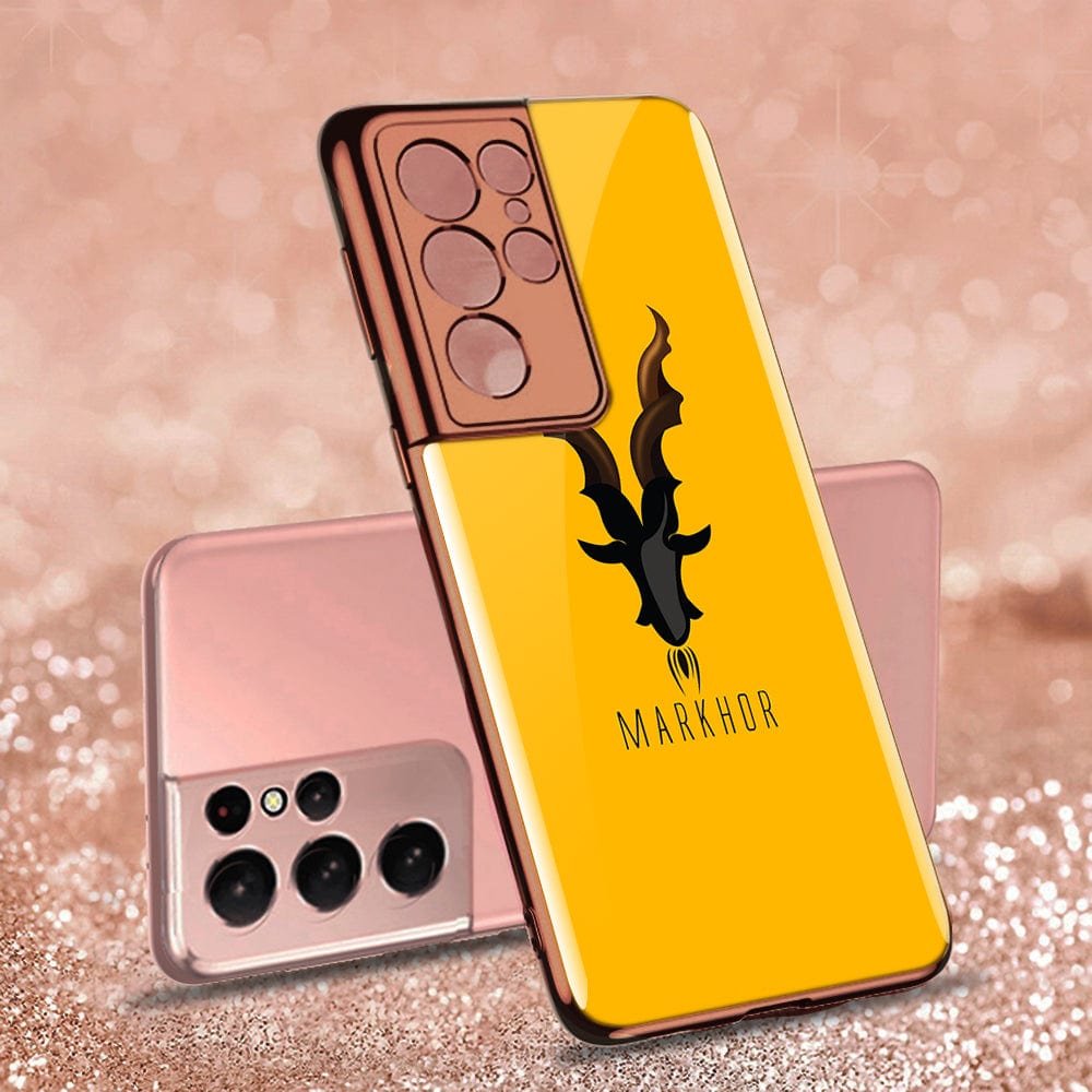 Samsung Galaxy S21 Ultra 5G Cover - Markhor Series - Premium Electroplated Infinity Ultra Shine Glass Soft Silicon Borders Case