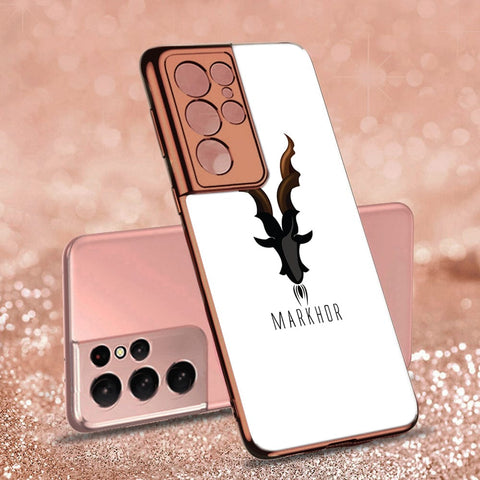 Samsung Galaxy S21 Ultra 5G Cover - Markhor Series - Premium Electroplated Infinity Ultra Shine Glass Soft Silicon Borders Case