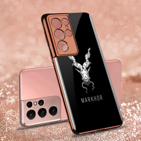 Samsung Galaxy S21 Ultra 5G Cover - Markhor Series - Premium Electroplated Infinity Ultra Shine Glass Soft Silicon Borders Case