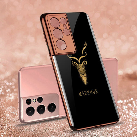 Samsung Galaxy S21 Ultra 5G Cover - Markhor Series - Premium Electroplated Infinity Ultra Shine Glass Soft Silicon Borders Case