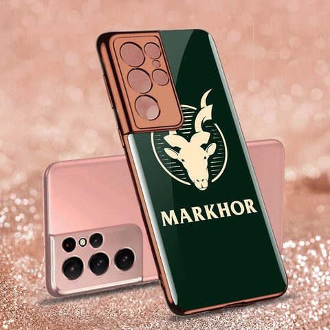 Samsung Galaxy S21 Ultra 5G Cover - Markhor Series - Premium Electroplated Infinity Ultra Shine Glass Soft Silicon Borders Case
