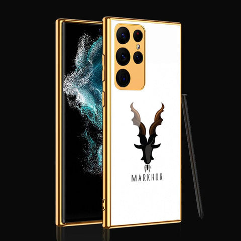 Samsung Galaxy S22 Ultra 5G Cover - Markhor Series - Premium Electroplated Infinity Ultra Shine Glass Soft Silicon Borders Case
