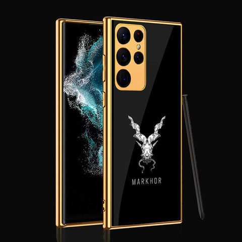 Samsung Galaxy S22 Ultra 5G Cover - Markhor Series - Premium Electroplated Infinity Ultra Shine Glass Soft Silicon Borders Case