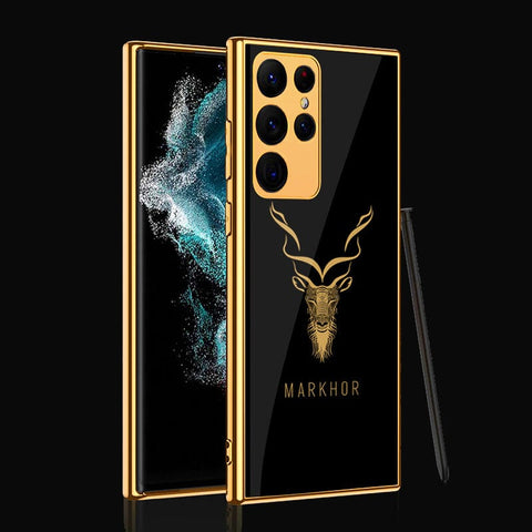Samsung Galaxy S22 Ultra 5G Cover - Markhor Series - Premium Electroplated Infinity Ultra Shine Glass Soft Silicon Borders Case