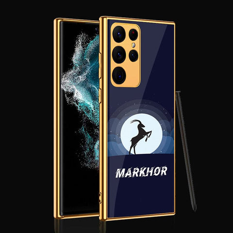 Samsung Galaxy S22 Ultra 5G Cover - Markhor Series - Premium Electroplated Infinity Ultra Shine Glass Soft Silicon Borders Case