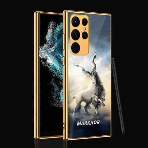 Samsung Galaxy S22 Ultra 5G Cover - Markhor Series - Premium Electroplated Infinity Ultra Shine Glass Soft Silicon Borders Case