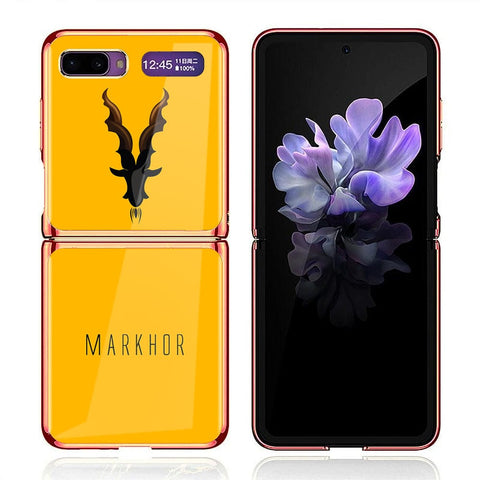 Samsung Galaxy Z Flip Cover - Markhor Series - Premium Electroplated Infinity Ultra Shine Glass Soft Silicon Borders Case