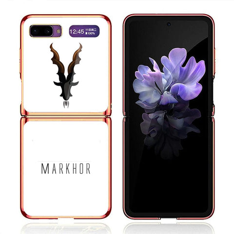 Samsung Galaxy Z Flip Cover - Markhor Series - Premium Electroplated Infinity Ultra Shine Glass Soft Silicon Borders Case