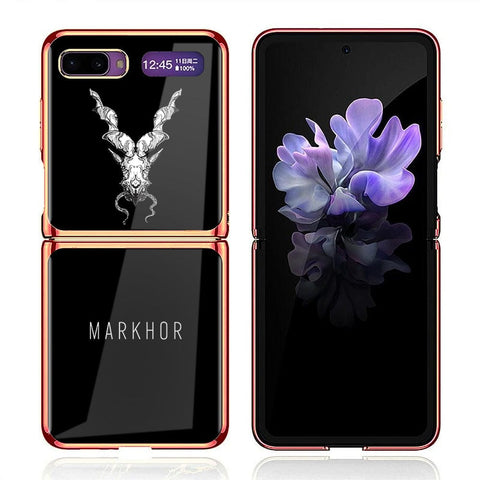 Samsung Galaxy Z Flip Cover - Markhor Series - Premium Electroplated Infinity Ultra Shine Glass Soft Silicon Borders Case