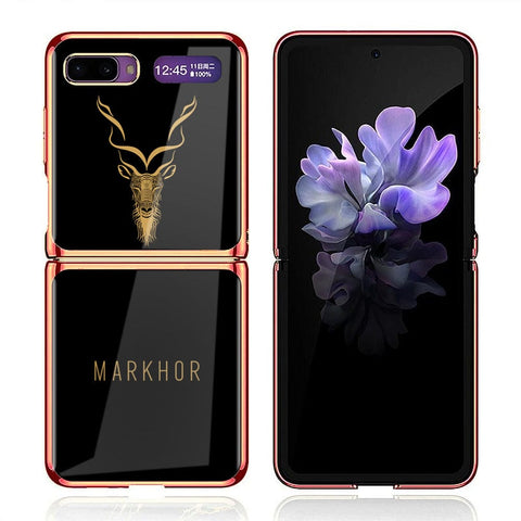 Samsung Galaxy Z Flip Cover - Markhor Series - Premium Electroplated Infinity Ultra Shine Glass Soft Silicon Borders Case
