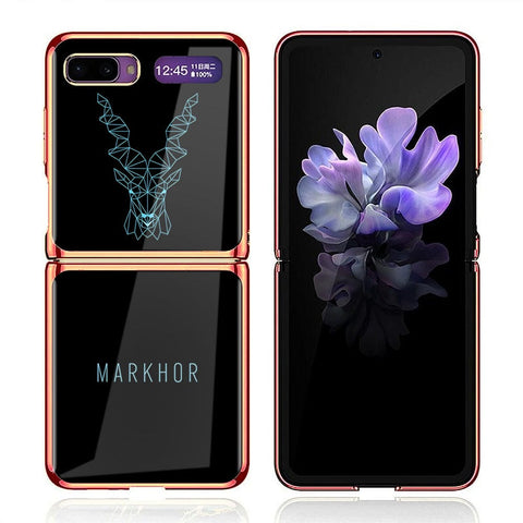 Samsung Galaxy Z Flip Cover - Markhor Series - Premium Electroplated Infinity Ultra Shine Glass Soft Silicon Borders Case