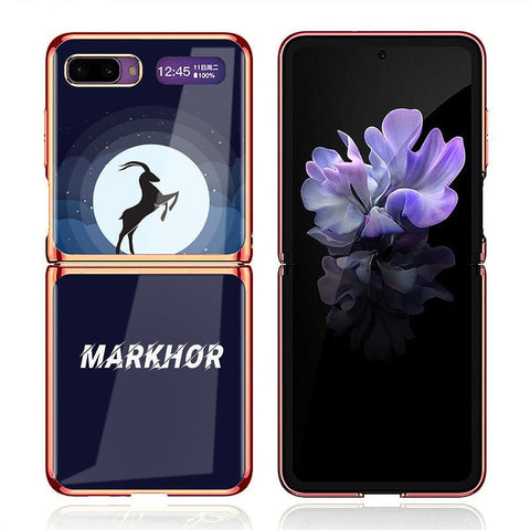Samsung Galaxy Z Flip Cover - Markhor Series - Premium Electroplated Infinity Ultra Shine Glass Soft Silicon Borders Case