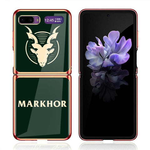 Samsung Galaxy Z Flip Cover - Markhor Series - Premium Electroplated Infinity Ultra Shine Glass Soft Silicon Borders Case