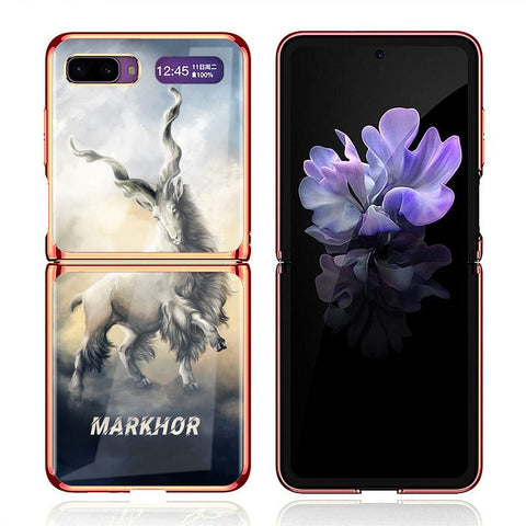 Samsung Galaxy Z Flip Cover - Markhor Series - Premium Electroplated Infinity Ultra Shine Glass Soft Silicon Borders Case