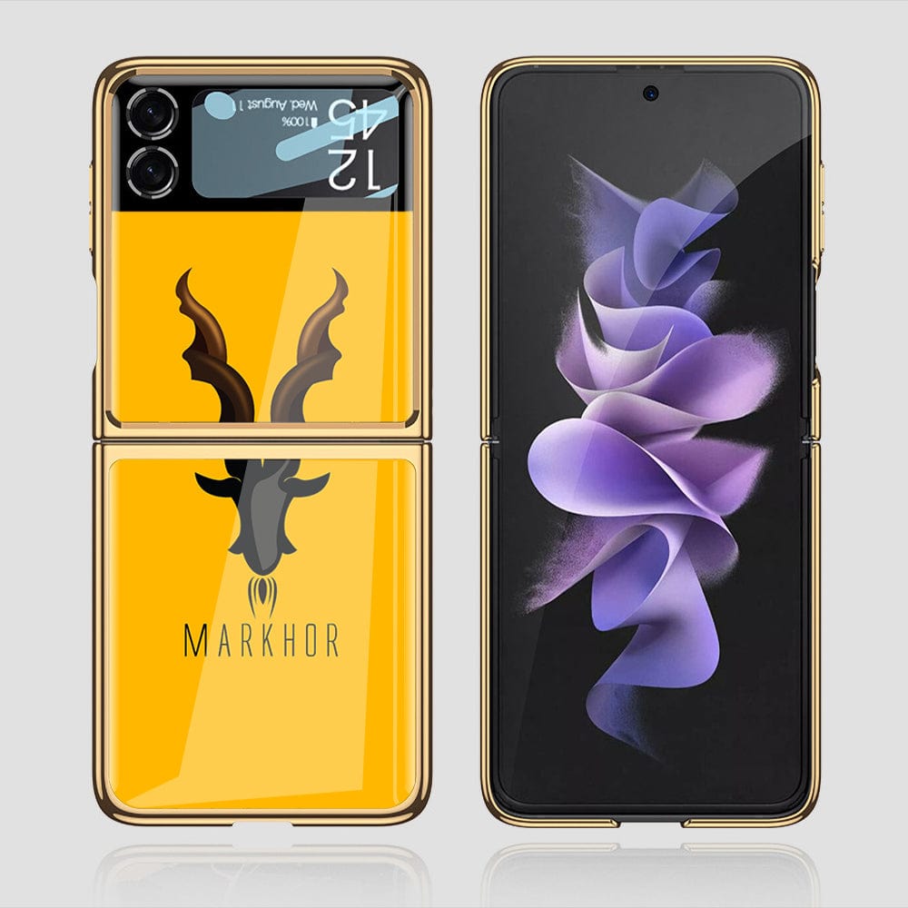 Samsung Galaxy Z Flip 3 5G Cover - Onation Heart Series - Premium Electroplated Infinity Ultra Shine Glass Soft Silicon Borders Case
