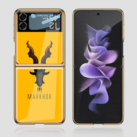 Samsung Galaxy Z Flip 3 5G Cover - Onation Heart Series - Premium Electroplated Infinity Ultra Shine Glass Soft Silicon Borders Case