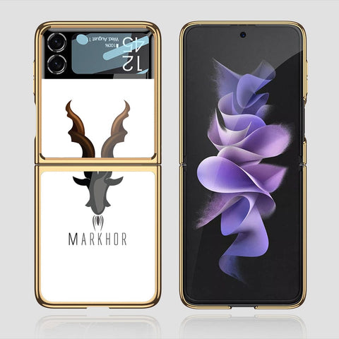 Samsung Galaxy Z Flip 3 5G Cover - Onation Heart Series - Premium Electroplated Infinity Ultra Shine Glass Soft Silicon Borders Case