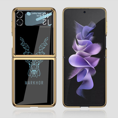 Samsung Galaxy Z Flip 3 5G Cover - Onation Heart Series - Premium Electroplated Infinity Ultra Shine Glass Soft Silicon Borders Case